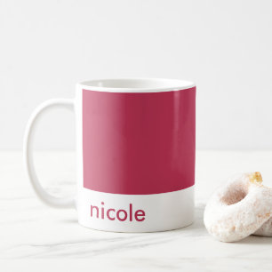 Minimalist Personalize Your Name Red Magenta Coffee Mug