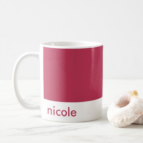 Minimalist Personalize Your Name Red Magenta Coffee Mug