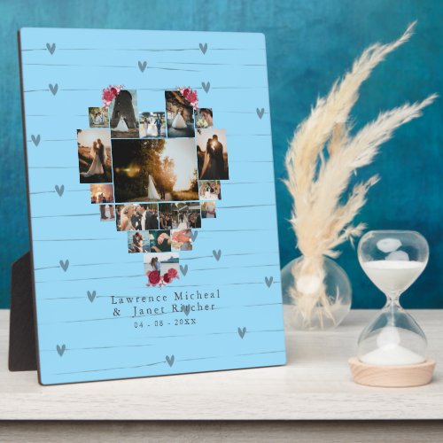 Minimalist Personalized 18 heart Shaped Photo gift Plaque