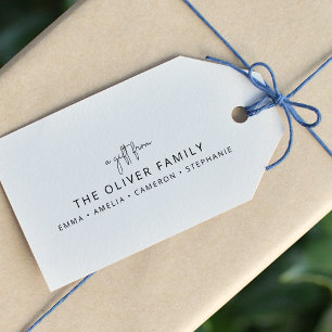 Minimalist Personalized A Gift From Family Name  Tags