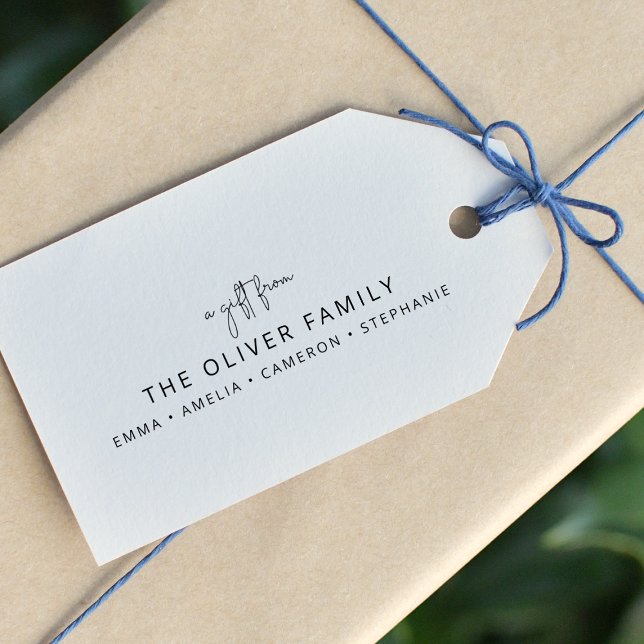 Minimalist Personalized A Gift From Family Name  Tags (Creator Uploaded)