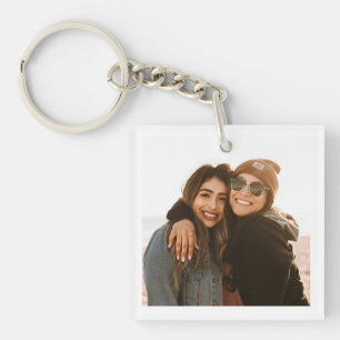 Minimalist Personalized Best Friends Forever Photo Keychain