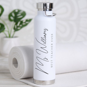 Minimalist Personalized Best Teacher Ever Water Bottle