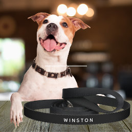 Minimalist Personalized Black Dog Leash