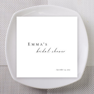 Minimalist Personalized Bridal Shower Napkins