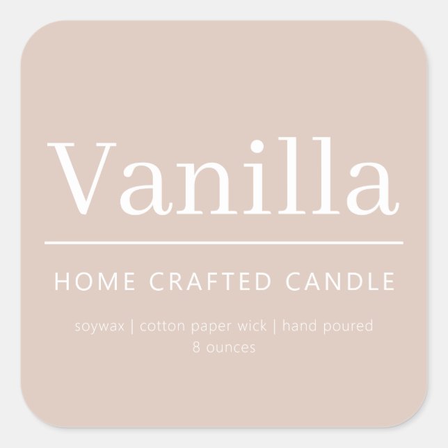 Minimalist Personalized Candle Label Sticker (Front)