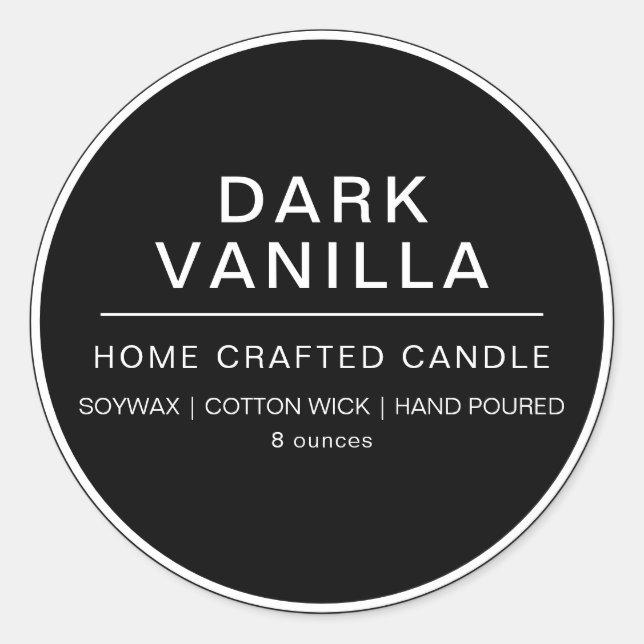 Minimalist Personalized Candle Label Sticker (Front)