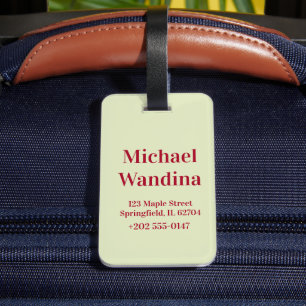 Minimalist Personalized Christmas Wedding favors Luggage Tag