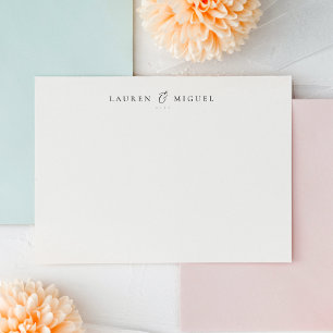 Minimalist Personalized Couple Stationery Note Card