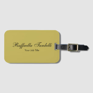 Minimalist personalized customized name gold color luggage tag