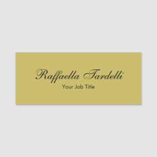 Minimalist personalized customized name gold color tag