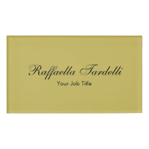 Minimalist personalized customized name gold color tag