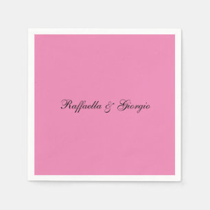 Minimalist personalized customized name pink color napkins