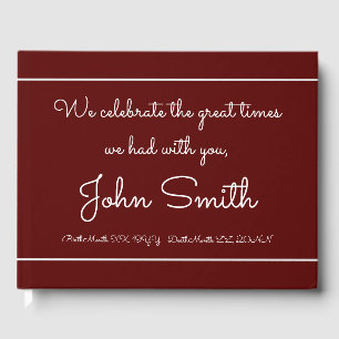 Minimalist & Personalized Funeral Guest Book