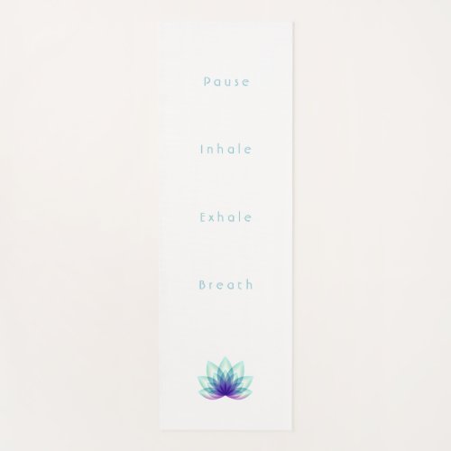 Minimalist Personalized Green Blue Lotus Flower  Yoga Mat