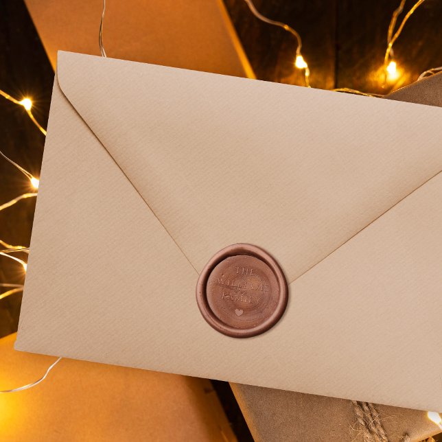 Minimalist Personalized Heart & Serif Family Name Wax Seal Stamp (Creator Uploaded)