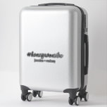 Minimalist Personalized Honemoon Hashtag Sticker<br><div class="desc">#honeymoonvibe hashtag sticker in modern calligraphy writing for suitcases, cars and more. Just add your names or any custom text. You can also add your own hashtag if you like, but may need to ajust the font size to make sure it fits. To do this click on "Edit using design...</div>
