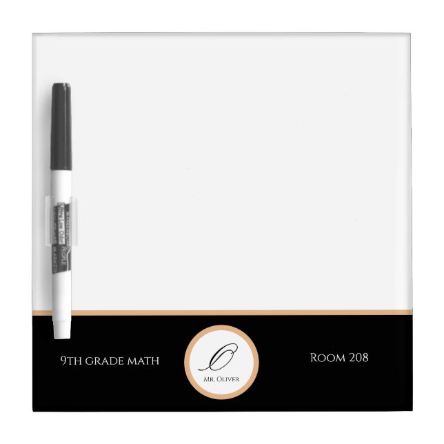 Minimalist Personalized Initial & Name Organizing Dry Erase Board (Front)