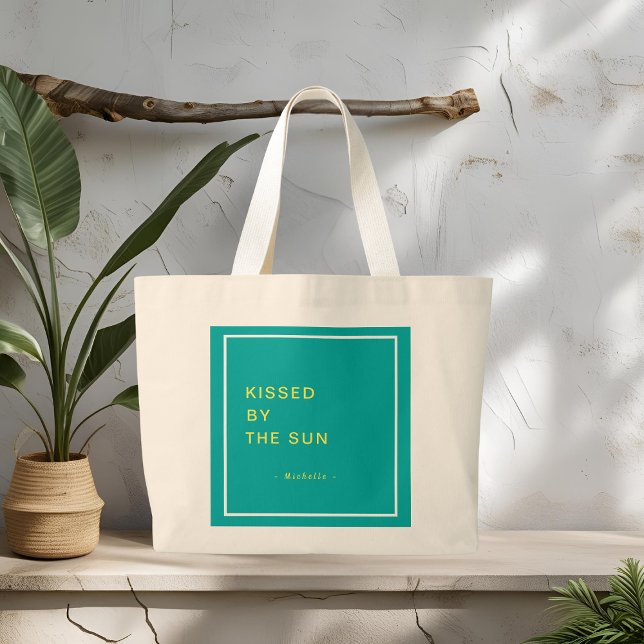 Minimalist Personalized Kissed by the Sun Tote Bag (Creator Uploaded)
