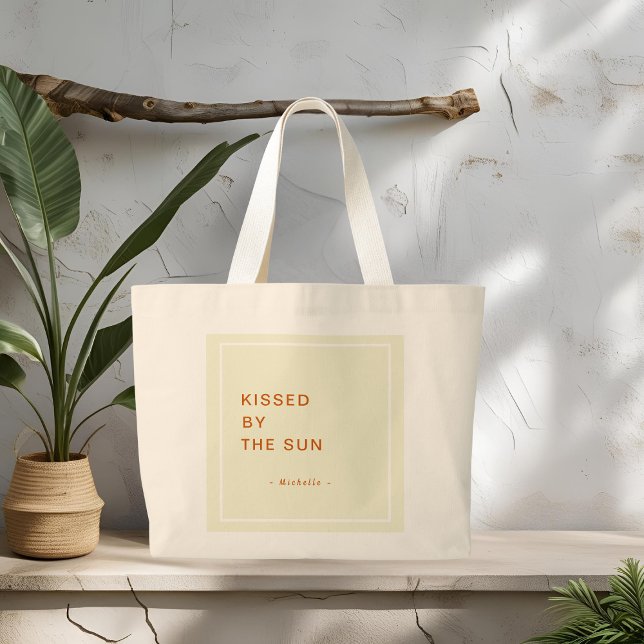 Minimalist Personalized Kissed by the Sun Tote Bag (Creator Uploaded)