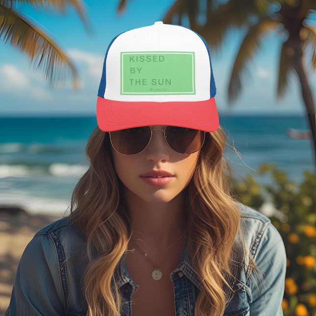 Minimalist Personalized Kissed by the Sun Trucker Hat (Creator Uploaded)
