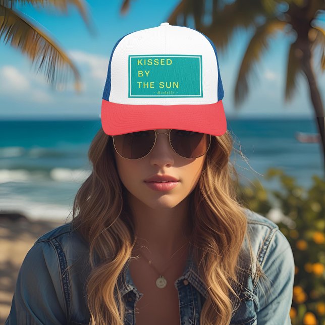 Minimalist Personalized Kissed by the Sun Trucker Hat (Creator Uploaded)