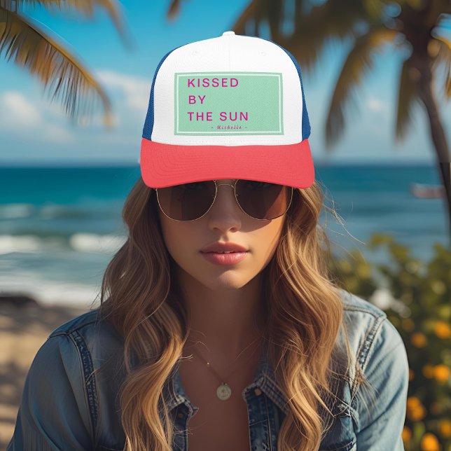 Minimalist Personalized Kissed by the Sun Trucker Hat (Creator Uploaded)