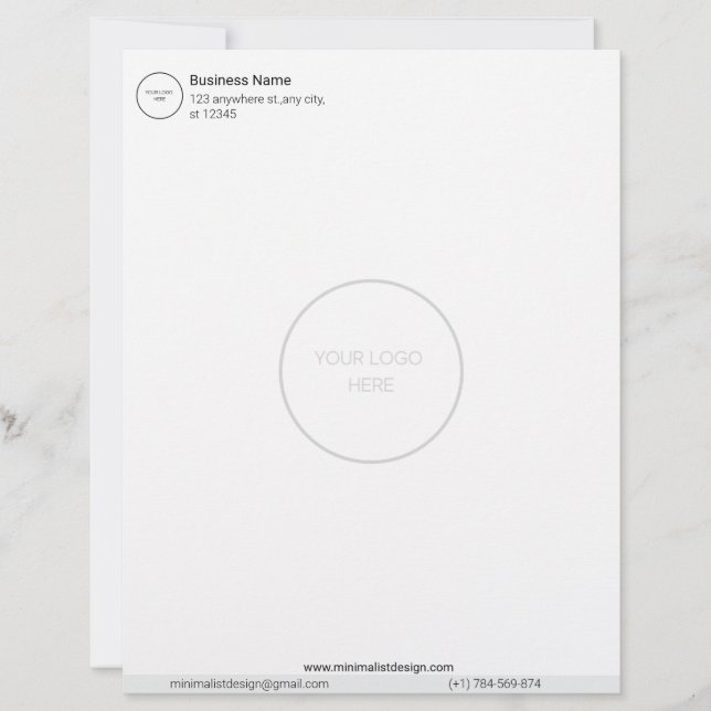 Minimalist Personalized Logo Letterhead (Front)