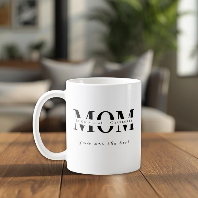 Minimalist Personalized Mom Name Gift Coffee Mug (Creator Uploaded)