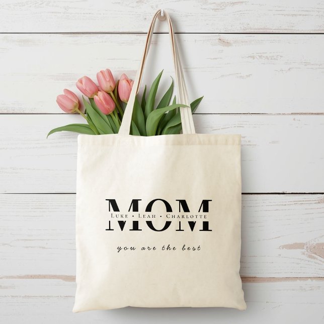 Minimalist Personalized Mom Name Tote Bag (Creator Uploaded)