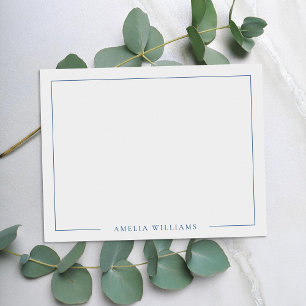 Minimalist Personalized Monogram Name Border Note Card