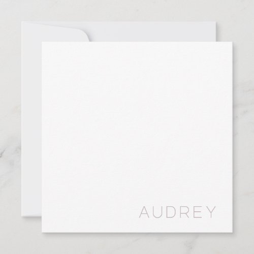 Minimalist Personalized Monogram Name Purple Note Card