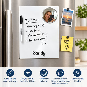 Minimalist Personalized Name Dry Erase Board With Mirror