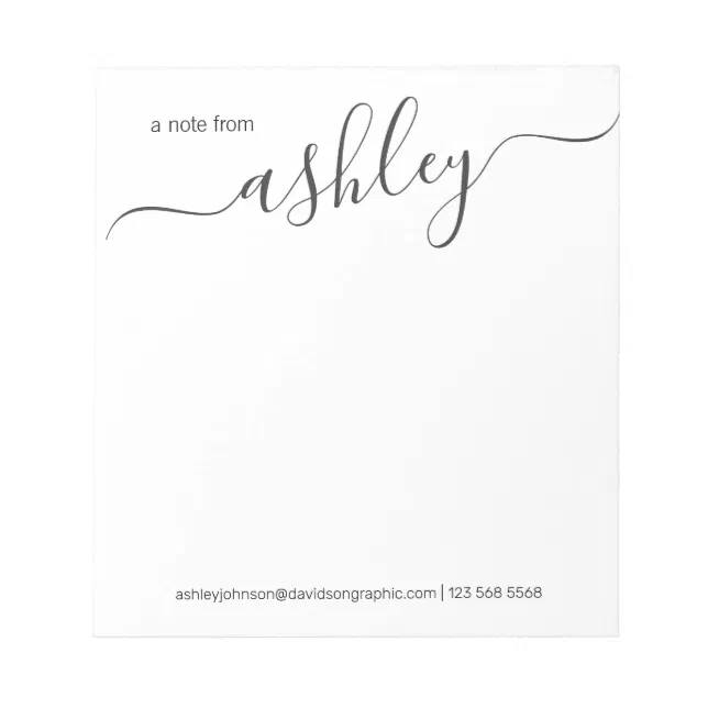 Minimalist Personalized Name | From The Desk Of Notepad | Zazzle