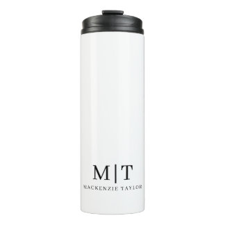 Minimalist personalized name monogrammed thermal tumbler