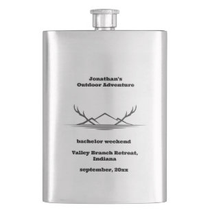 Minimalist Personalized Outdoor Bachelor Party Flask
