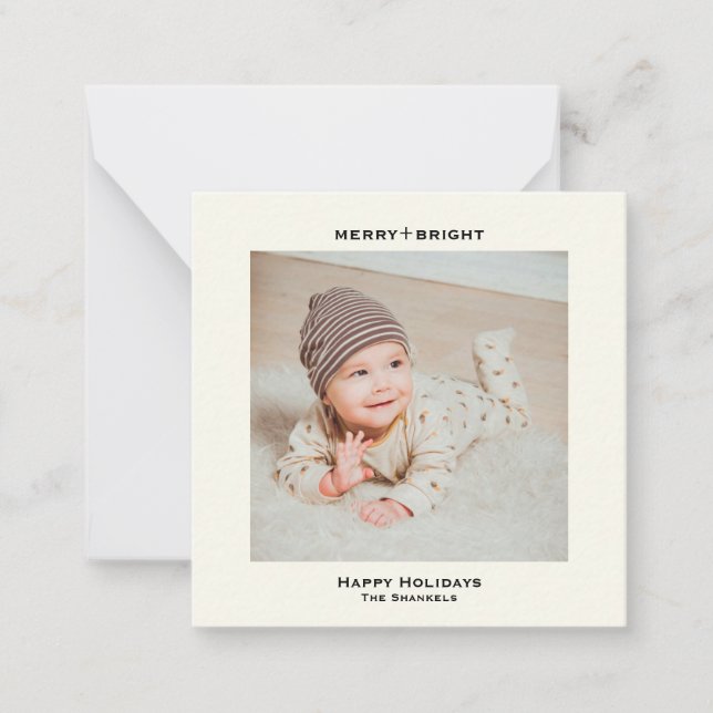 Minimalist Personalized Photo Christmas Card (Front)