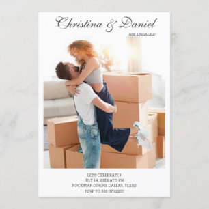 Minimalist Personalized Photo Engagement Party Invitation