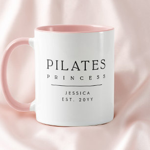 Minimalist Personalized Pink Pilates Princess Mug