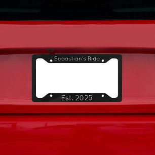 Minimalist Personalized Ride License Plate Frame