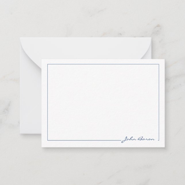 Minimalist Personalized Stationery Note Card  (Front)