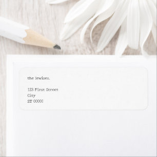 Minimalist Personalized Typewriter Return Address Label