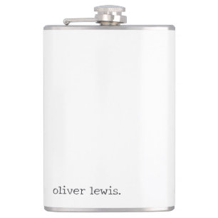 Minimalist Personalized Typewriter-Style Name Flask