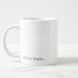 Minimalist Personalized Typewriter-Style Name Giant Coffee Mug