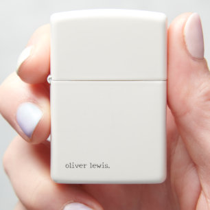 Minimalist Personalized Typewriter-Style Name Zippo Lighter