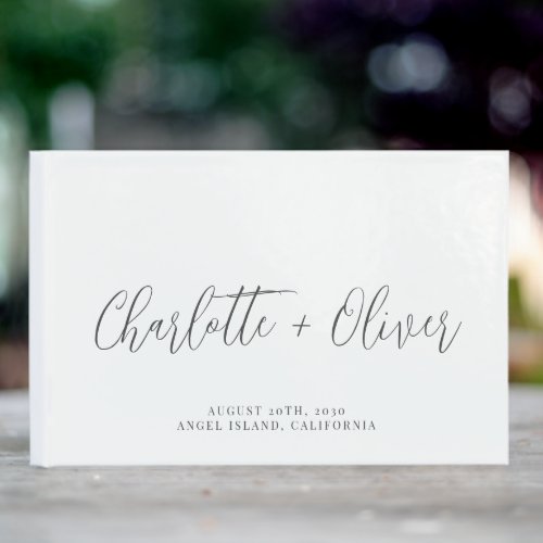 Minimalist Personalized Typography Wedding Guest Book