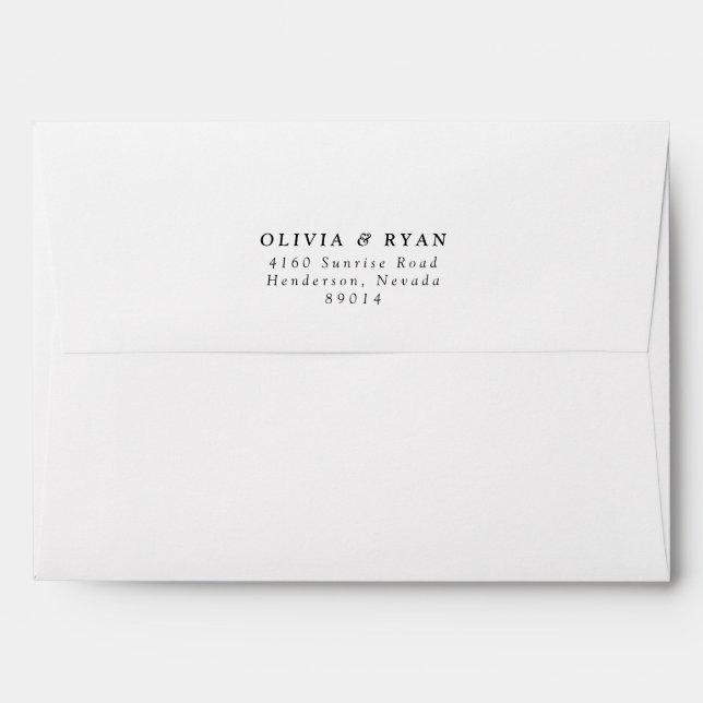 Minimalist Personalized Wedding Invite Envelope (Back (Top Flap))