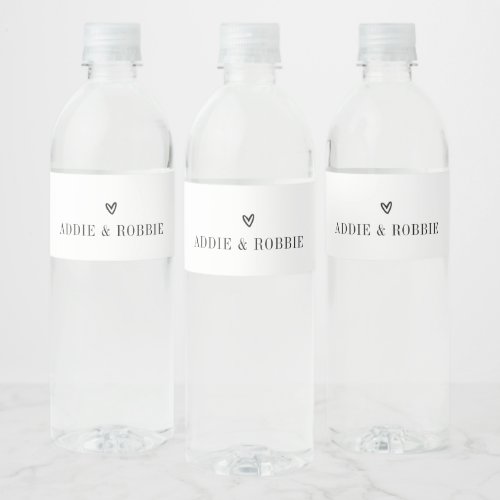 Minimalist Personalized Wedding  Water Bottle Label