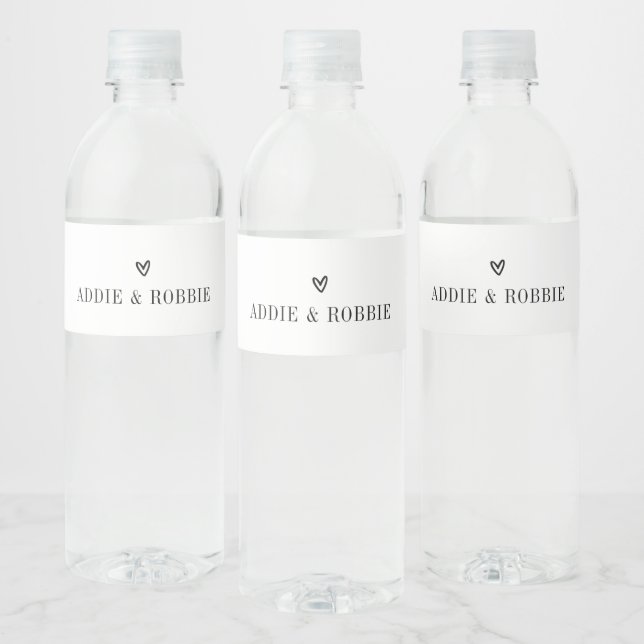 Minimalist Personalized Wedding  Water Bottle Label (Bottles)
