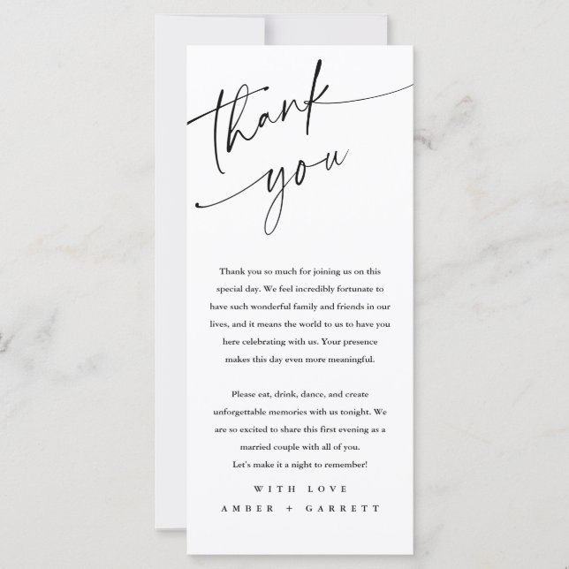 Minimalist Personalized Welcome & Thank You Card (Front)